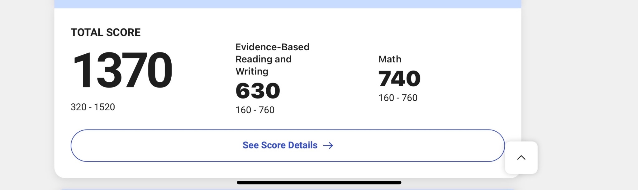 Official College Board report: total score 1370
